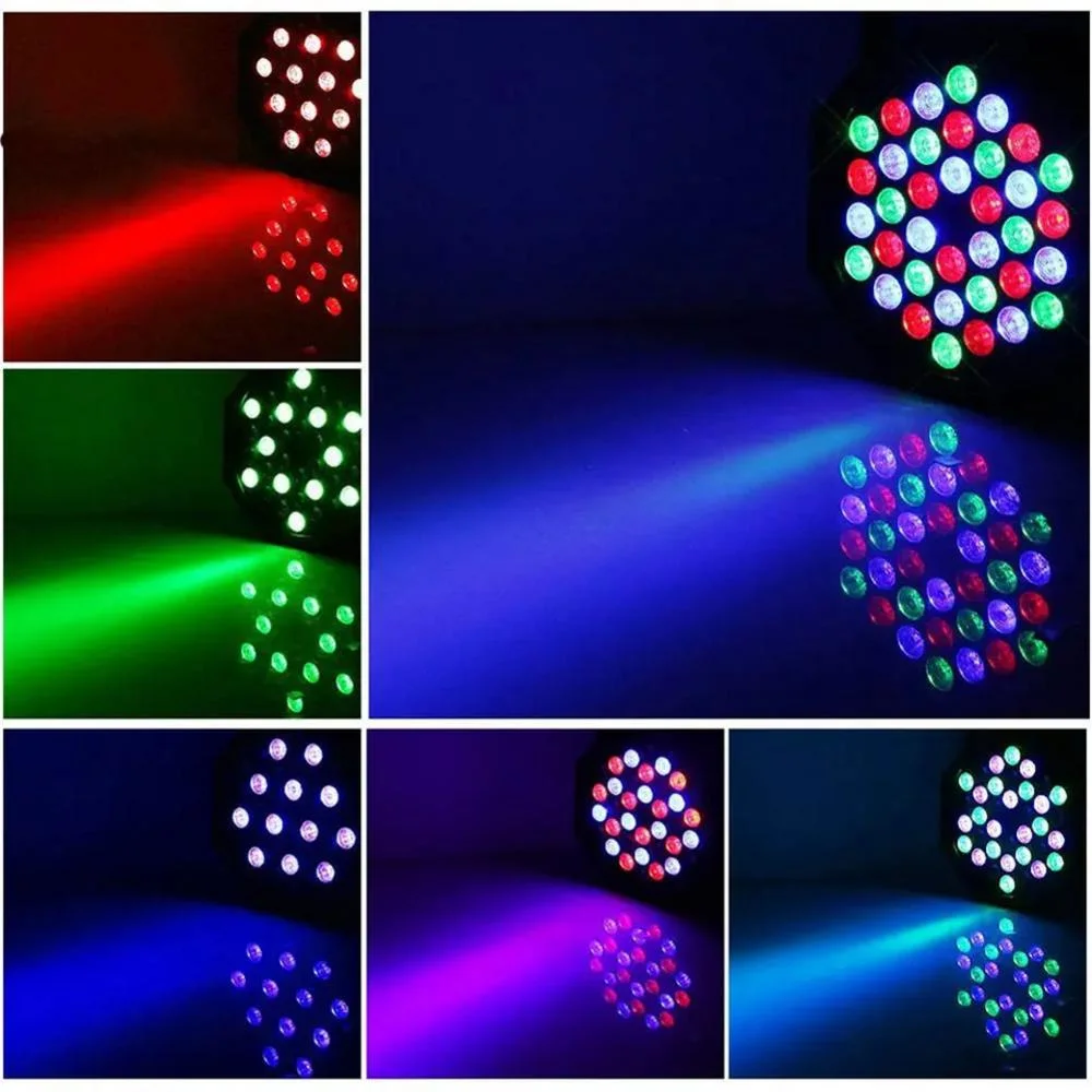 Professional 18 36 LED RGB Party Plastic Flat PAR Light LED Work Smart Dance Floor Laser Party Disco Stage Light