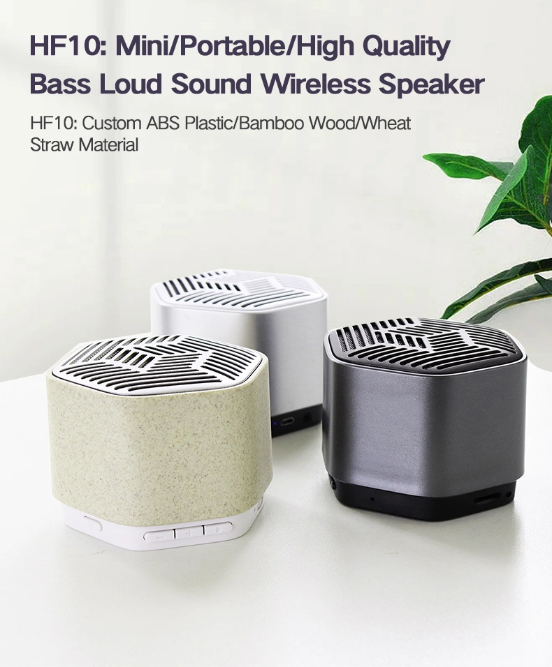 Hot Selling Wooden Blue Tooth Speaker Portable Wireless FM Radio Mini Super Bass Speaker with LED Light