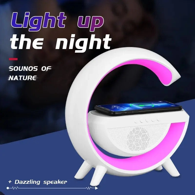 2023 New Wake up Light G-Shape Atmosphere LED Night Light Bt Speaker Music Lamp Sunrise Wake up Clock