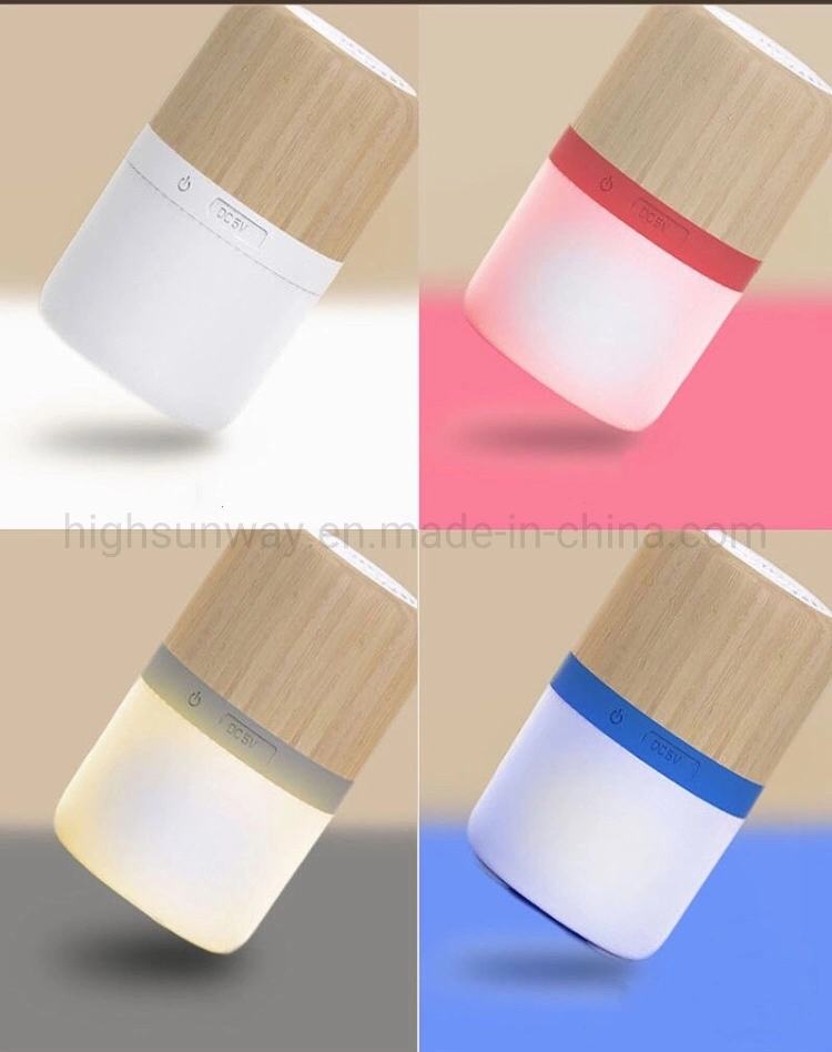 New Arrival Bamboo Wireless Light up Bluetooth Speaker