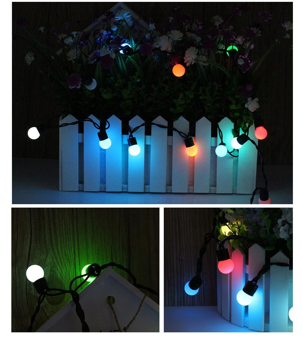 IP44 Outdoor LED Green Globe Ball String Light