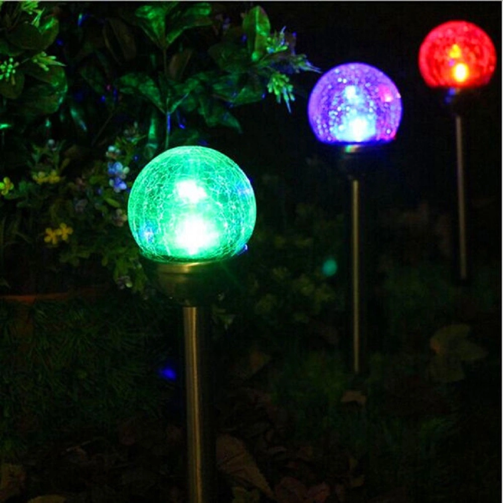 Cracked Glass Ball LED Color Changing Solar Lights Outdoor Solar Landscape Lights Solar Street Lights for Patio, Garden Bl18068