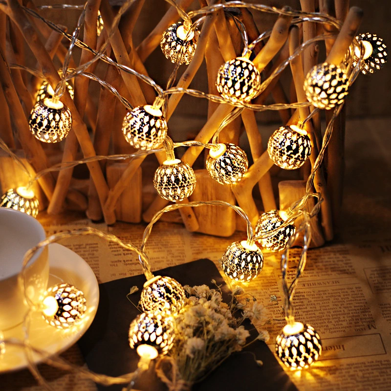 Hot Sale Holiday Decoration Moroccan Ball LED Solar String Lights for Garden