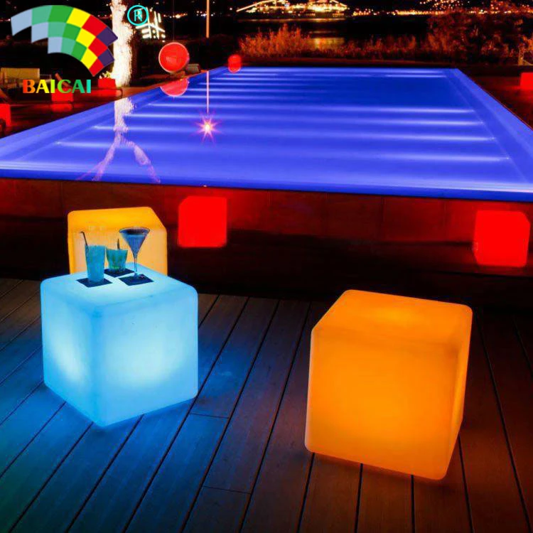 2017 16 Colour Light Flashing LED Cube Furniture LED Waterproof Pool Cube