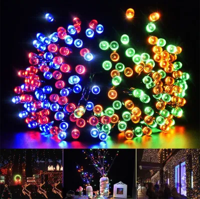 Produto quente festa de casamento multicolorida parede de chão decoração de fita solar lâmpada led bola lanterna lâmpada luz