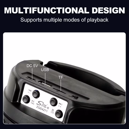 Caixa de som estéreo portátil com alto-falante Bluetooth com iluminação do logotipo da alfândega para telefone Ios Android