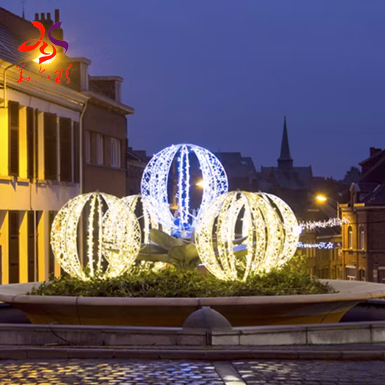 Gigante novíssimo LED de iluminação externa com motivo de bola dourada