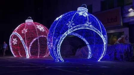 Enfeite de natal 3D com bola de LED para decoração de shopping center