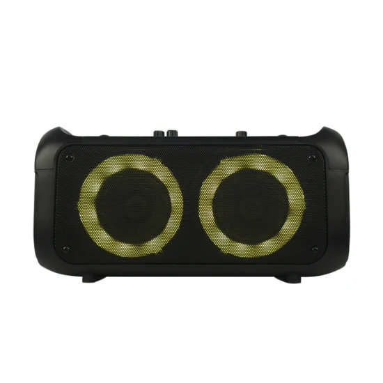 Alto-falantes Bluetooth portáteis com carrinho duplo de 4 polegadas para festas ao ar livre com luz LED