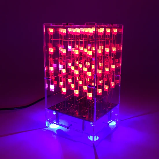 Spectrum 444 Dual Color Light Cube Single Chip Microcomputer DIY Kit Eletrônico DIY Produção Fog LED Peças de Luz Kit