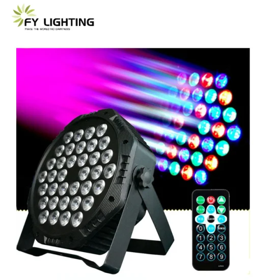 Luz PAR profissional 18 36 LED RGB para festas de plástico plana Luz LED para trabalho inteligente para pista de dança Laser para festas Discoteca Luz de palco