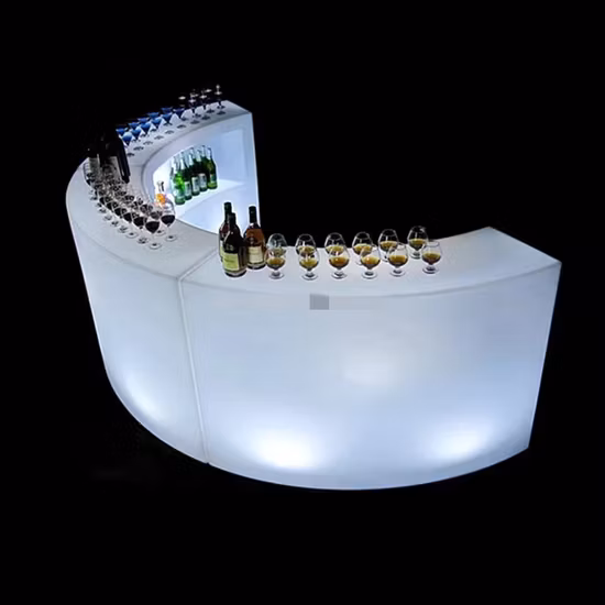 Mesa de barra LED Barra recarregável de plástico Contador brilhante