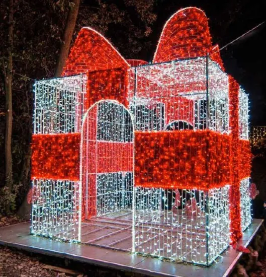 3D Grande Plug-in de 3 Peças Iluminado por LED Moldura Decorativa para Férias Família de Cervos Motivo Luz Interior Externo Luz de Decoração de Bola de Natal