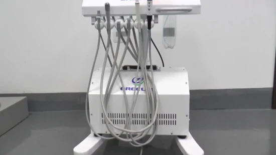 Cadeira de unidade odontológica portátil para clínicas veterinárias com luz de cura LED