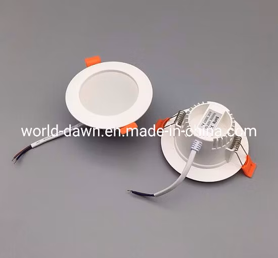 Luminária embutida de teto de plástico 4W 6W LED embutida no painel