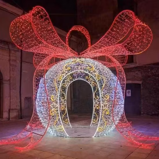 Projeto de decoração de jardim ao ar livre comercial personalizado 3D grande motivo deco bola de luzes luz de Natal motivo